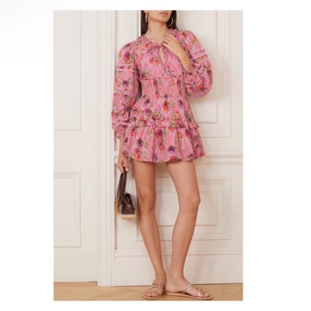 LoveShackFancy "Clarkie" Floral Mini Dress